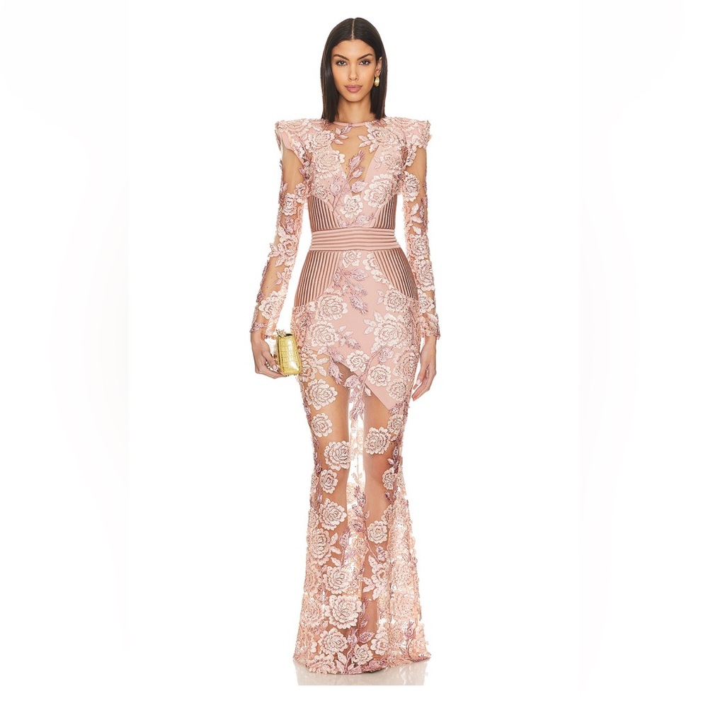 Revolve Zhivago The Beginning Floral Lace Gown Size 6 (US) in Pink